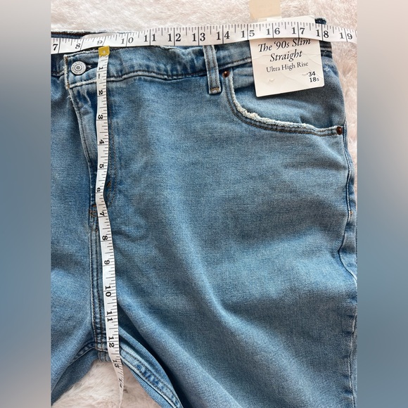 NWT: Abercrombie & Fitch The 90's Slim Straight Ultra High Rise Jeans Size 34 - Picture 6 of 11